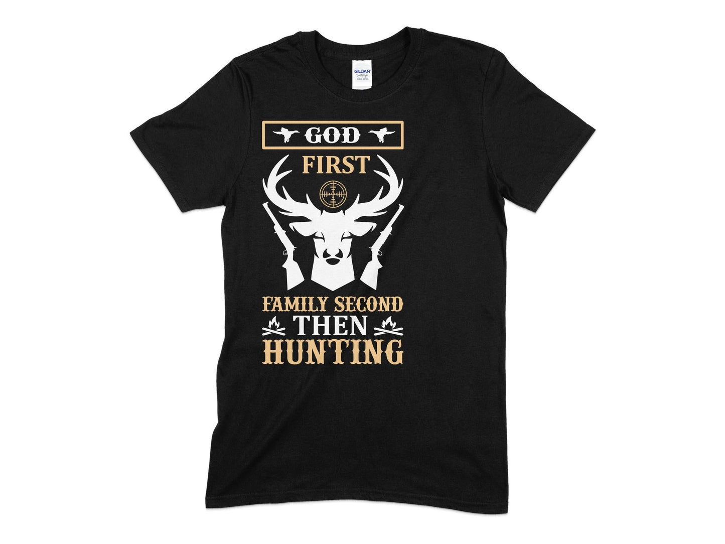 God first family second then hunting t-shirt - Premium t-shirt from MyDesigns - Just $19.95! Shop now at Lees Krazy Teez