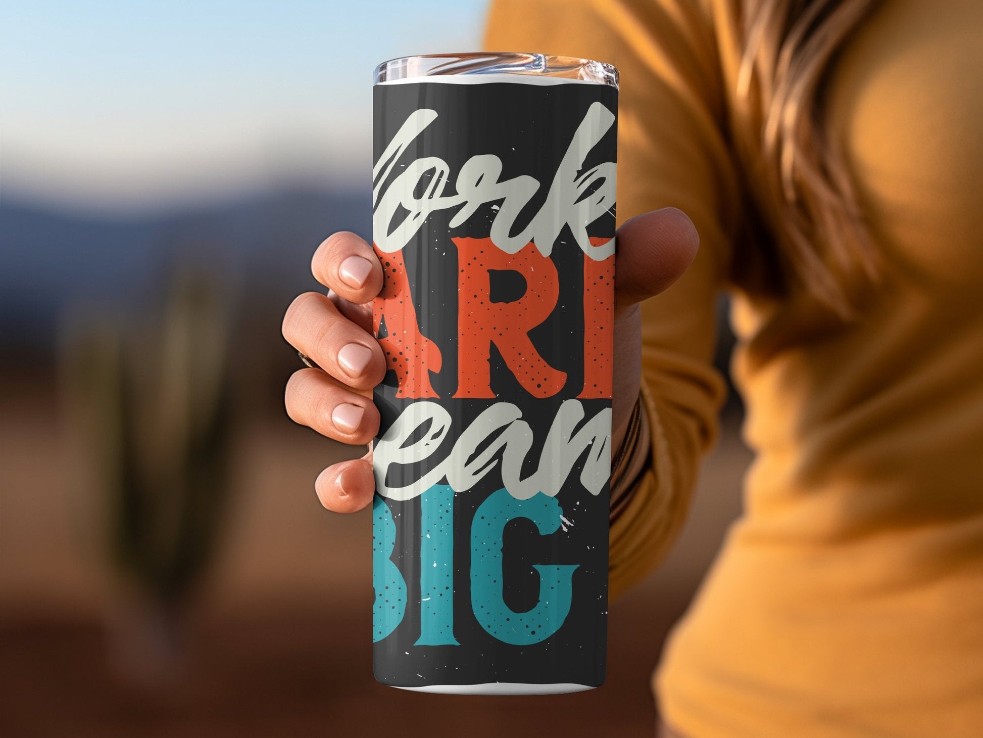 Work hard dream big 20oz skinny tumbler - Premium tumbler from MyDesigns - Just $29.95! Shop now at Lees Krazy Teez