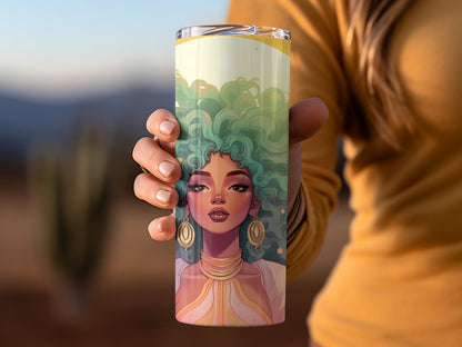 Colorful woman under the sun 20oz skinny tumbler - Premium tumbler from MyDesigns - Just $26.95! Shop now at Lees Krazy Teez