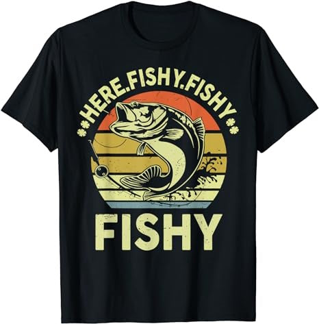 Funny Bass Fish Dad Here-Fishy Fishing-Shirt - Premium t-shirt from MyDesigns - Just $16.95! Shop now at Lees Krazy Teez