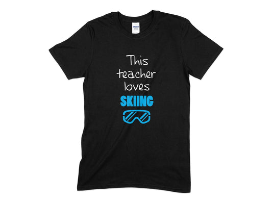 this teacher loves skiing t-shirt - Premium t-shirt from MyDesigns - Just $17.95! Shop now at Lees Krazy Teez