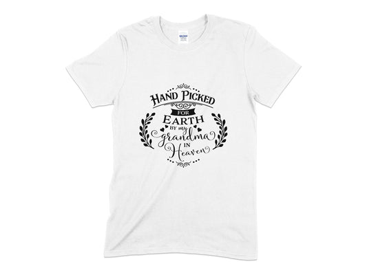 Hand picked for earth by grandma in heaven t-shirt - Premium t-shirt from MyDesigns - Just $21! Shop now at Lees Krazy Teez