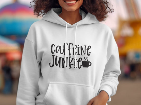 Caffeine Junkie Women's funny hoodie - Premium Hoodie from MyDesigns - Just $39.95! Shop now at Lees Krazy Teez