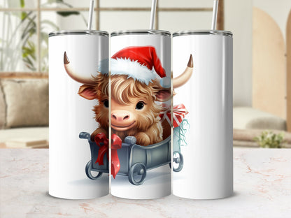 christmas highland cow 2023 tumbler wrap 20oz tumbler - Premium tumbler from MyDesigns - Just $26.95! Shop now at Lees Krazy Teez