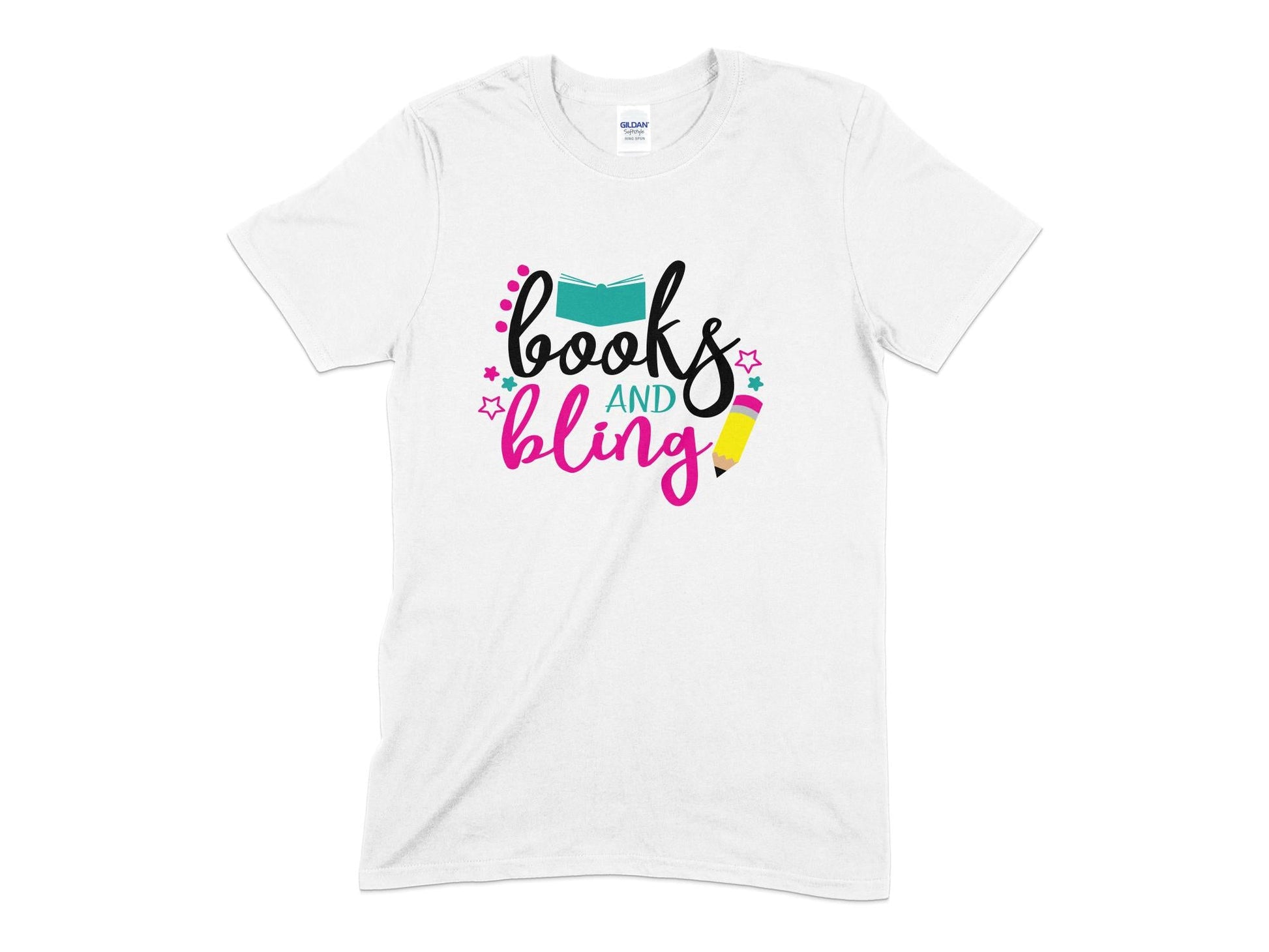 Books and bling t-shirt - Premium t-shirt from MyDesigns - Just $19.95! Shop now at Lees Krazy Teez