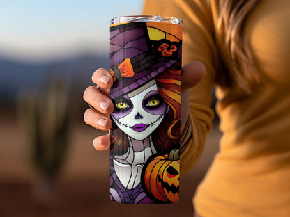 Halloween Witch mom 20oz skinny tumbler - Premium tumbler from MyDesigns - Just $26.95! Shop now at Lees Krazy Teez