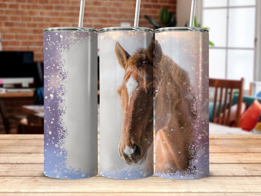 3d ArhSalamander Winter horse skinny tumbler 20oz skinny tumbler - Premium tumbler from MyDesigns - Just $26.95! Shop now at Lees Krazy Teez