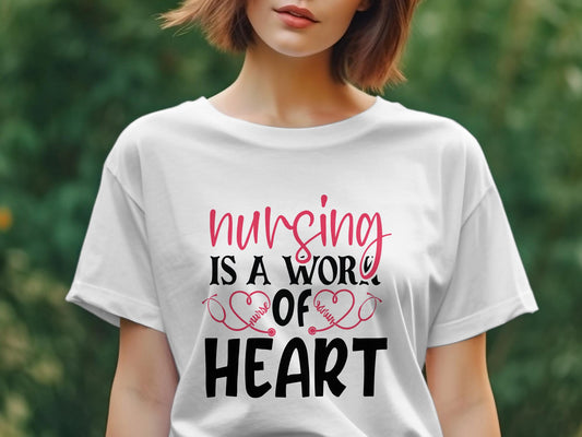 Nursing is a work of heart Women's t-shirt - Premium t-shirt from MyDesigns - Just $21.95! Shop now at Lees Krazy Teez