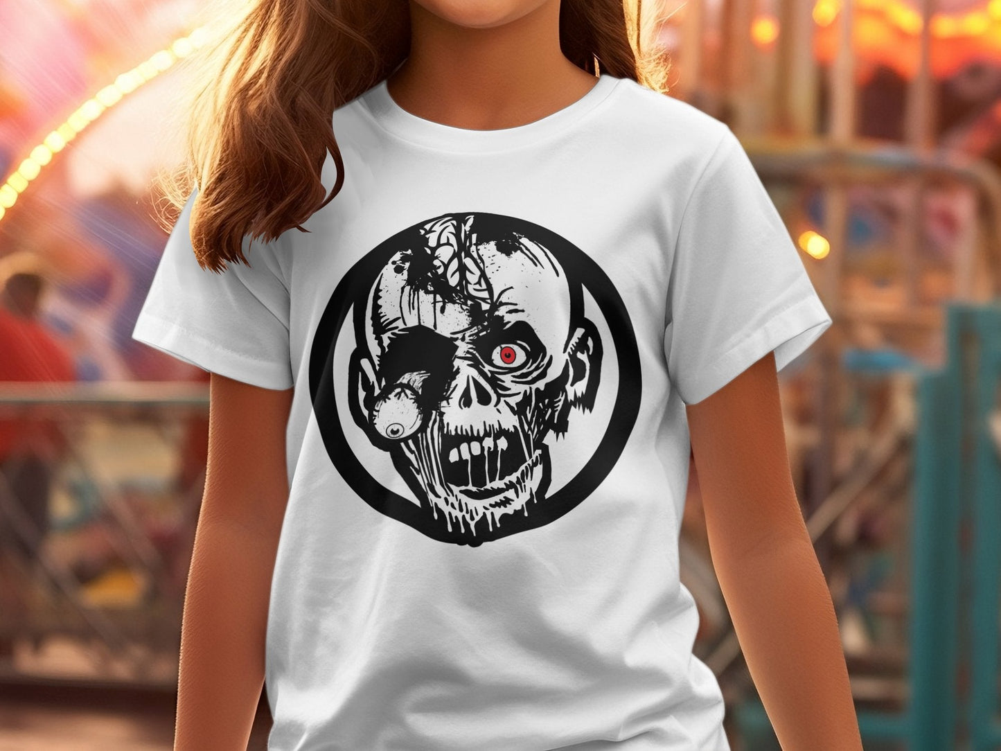 Zombie head funny Women's Halloween t-shirt - Premium t-shirt from MyDesigns - Just $19.95! Shop now at Lees Krazy Teez