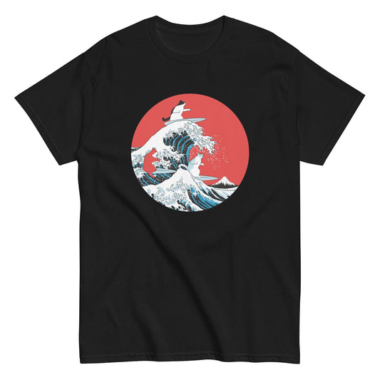 Cat surfing waves funny hilarious animal t-shirt - Premium t-shirt from MyDesigns - Just $19.95! Shop now at Lees Krazy Teez