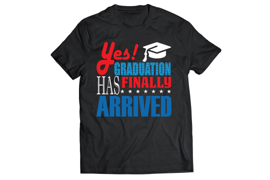 Yes graduation has finnally arrived 2024 t-shirt - Premium t-shirt from MyDesigns - Just $21.95! Shop now at Lees Krazy Teez