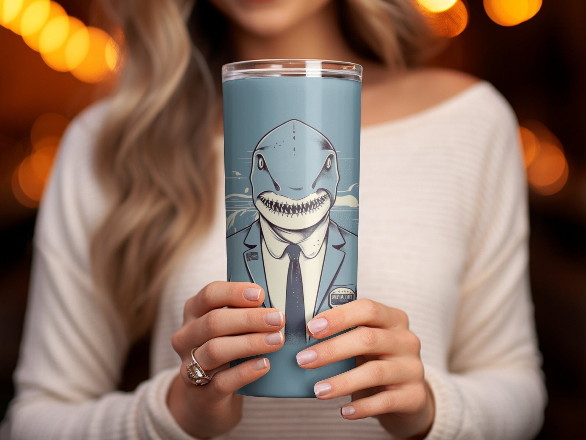 3d shark man 20oz skinny tumbler - Premium tumbler from MyDesigns - Just $29.95! Shop now at Lees Krazy Teez