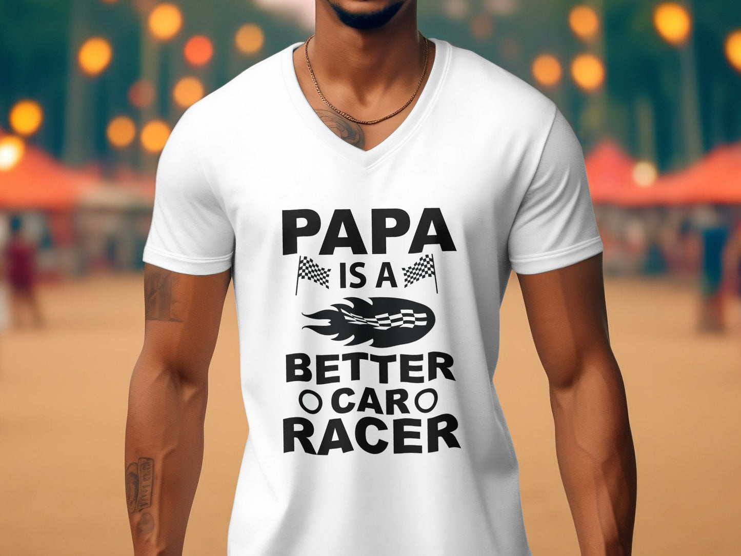 Papa is a better car racer Men's t-shirt - Premium t-shirt from MyDesigns - Just $19.95! Shop now at Lees Krazy Teez