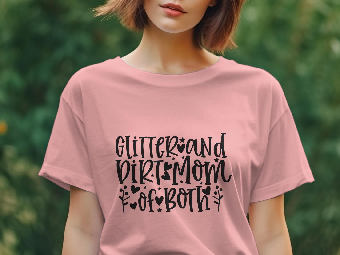 Glitter and Dirt Mom Of Both Women's Ladies t-shirt - Premium t-shirt from MyDesigns - Just $19.95! Shop now at Lees Krazy Teez