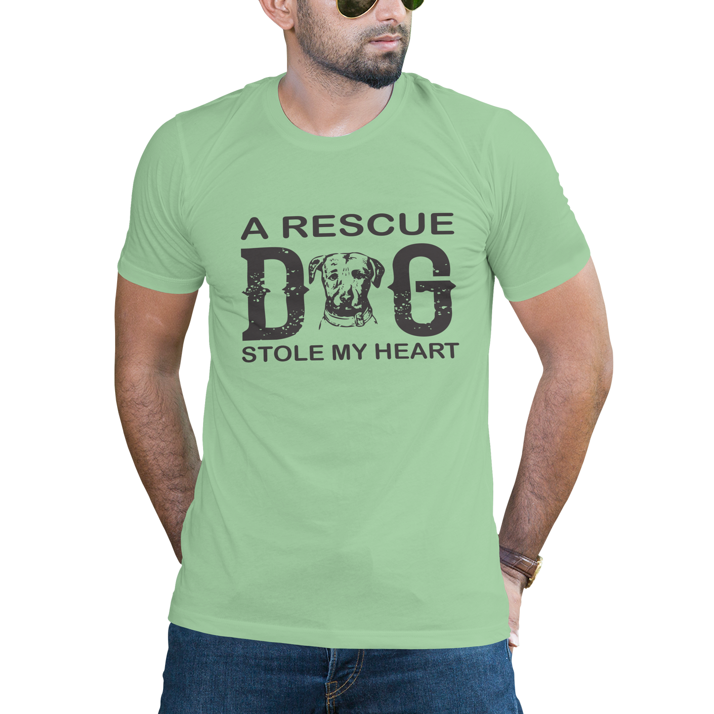 A rescue dog stole my heart t-shirt - Premium t-shirt from MyDesigns - Just $16.95! Shop now at Lees Krazy Teez