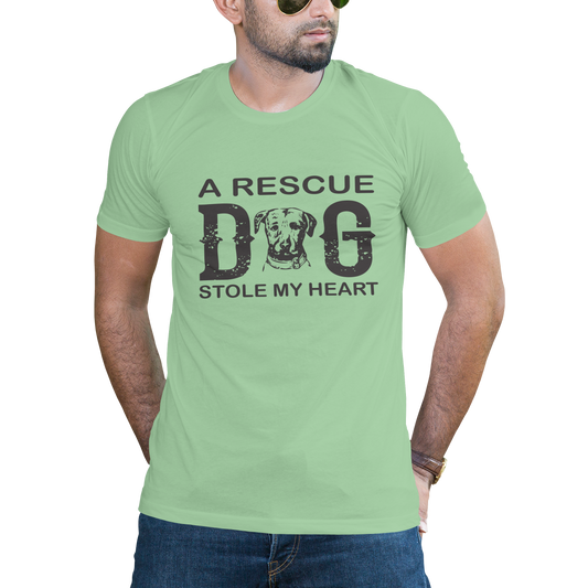 A rescue dog stole my heart t-shirt - Premium t-shirt from MyDesigns - Just $16.95! Shop now at Lees Krazy Teez