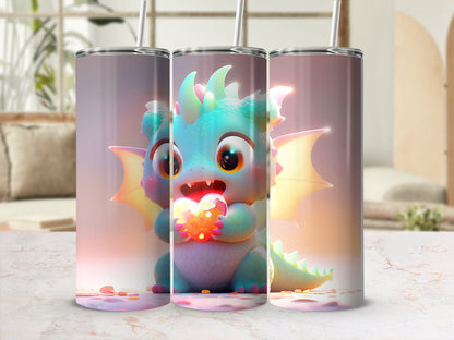 Cute light blue monster tumbler wrap 20oz skinny tumbler - Premium tumbler from MyDesigns - Just $26.95! Shop now at Lees Krazy Teez