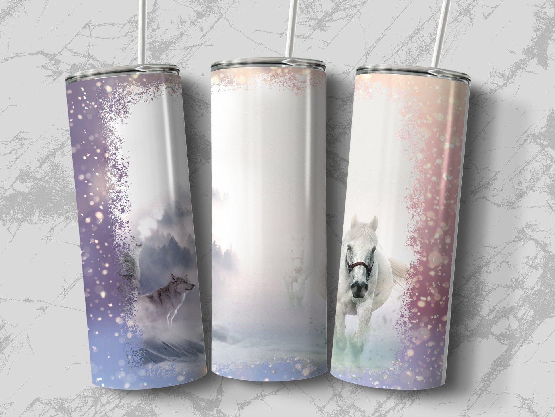 Winter ArhSalamander Winter horse skinny 20 oz tumbler - Premium tumbler from MyDesigns - Just $29.95! Shop now at Lees Krazy Teez