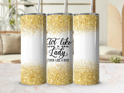 Act like a lady think like a boss 20oz skinny tumbler - Premium tumbler from MyDesigns - Just $29.95! Shop now at Lees Krazy Teez