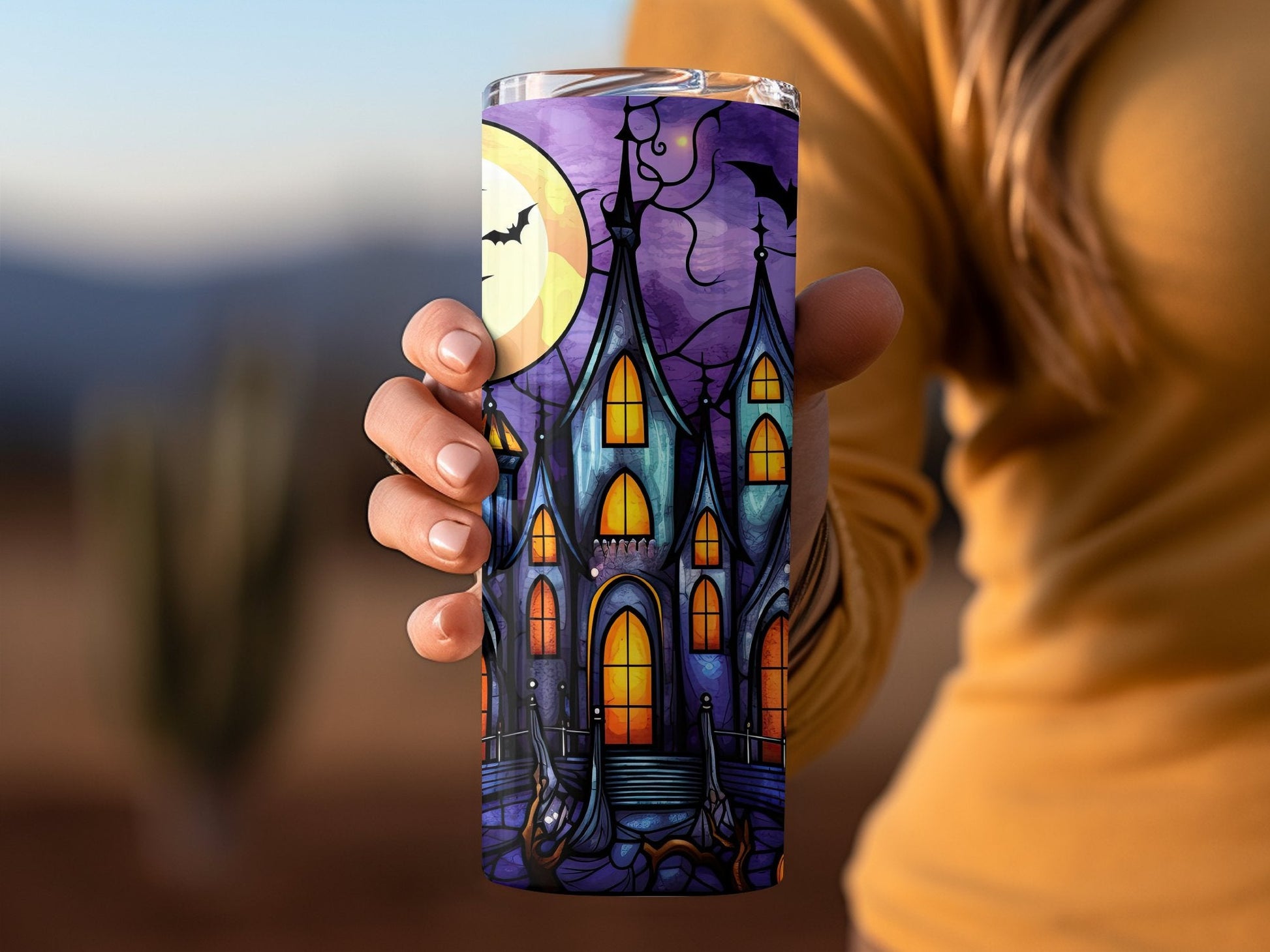 3d Pumpkins and bats Halloween 20oz tumbler - Premium tumbler from MyDesigns - Just $29.95! Shop now at Lees Krazy Teez