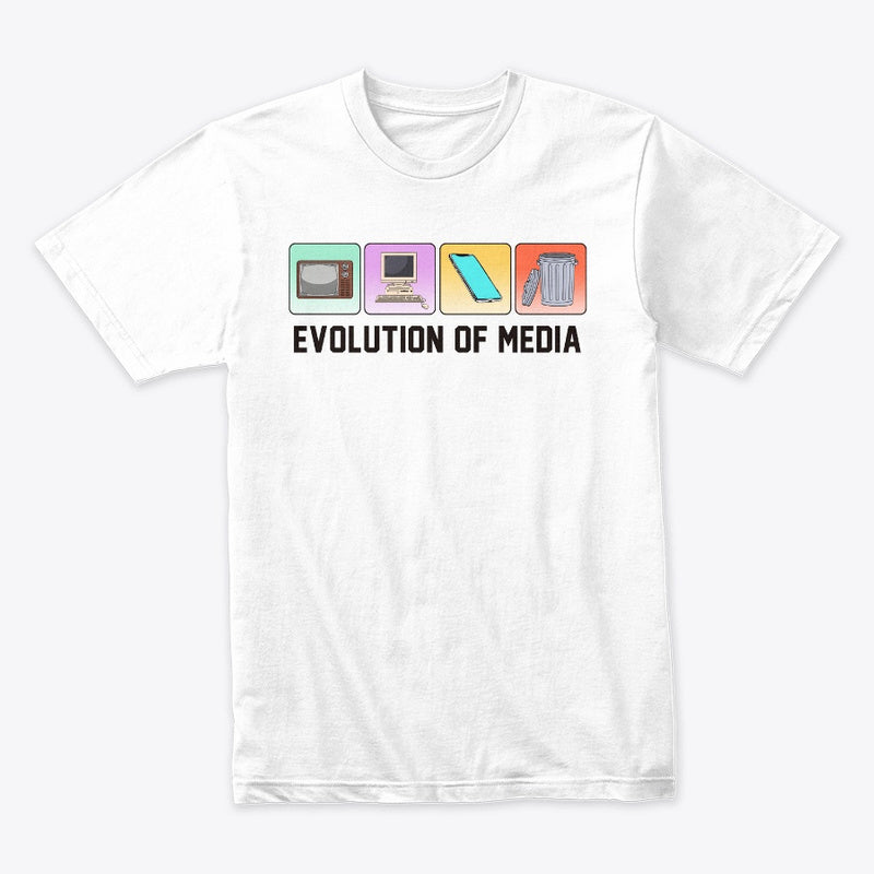 Evolution of Media funny Men's t-shirt - Premium t-shirt from MyDesigns - Just $16.95! Shop now at Lees Krazy Teez