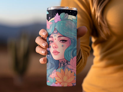 Fortune teller under the stars 20oz skinny tumbler - Premium tumbler from MyDesigns - Just $26.95! Shop now at Lees Krazy Teez