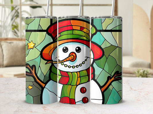 Christmas Stained Glass16 20oz skinny tumbler - Premium tumbler from MyDesigns - Just $26.95! Shop now at Lees Krazy Teez