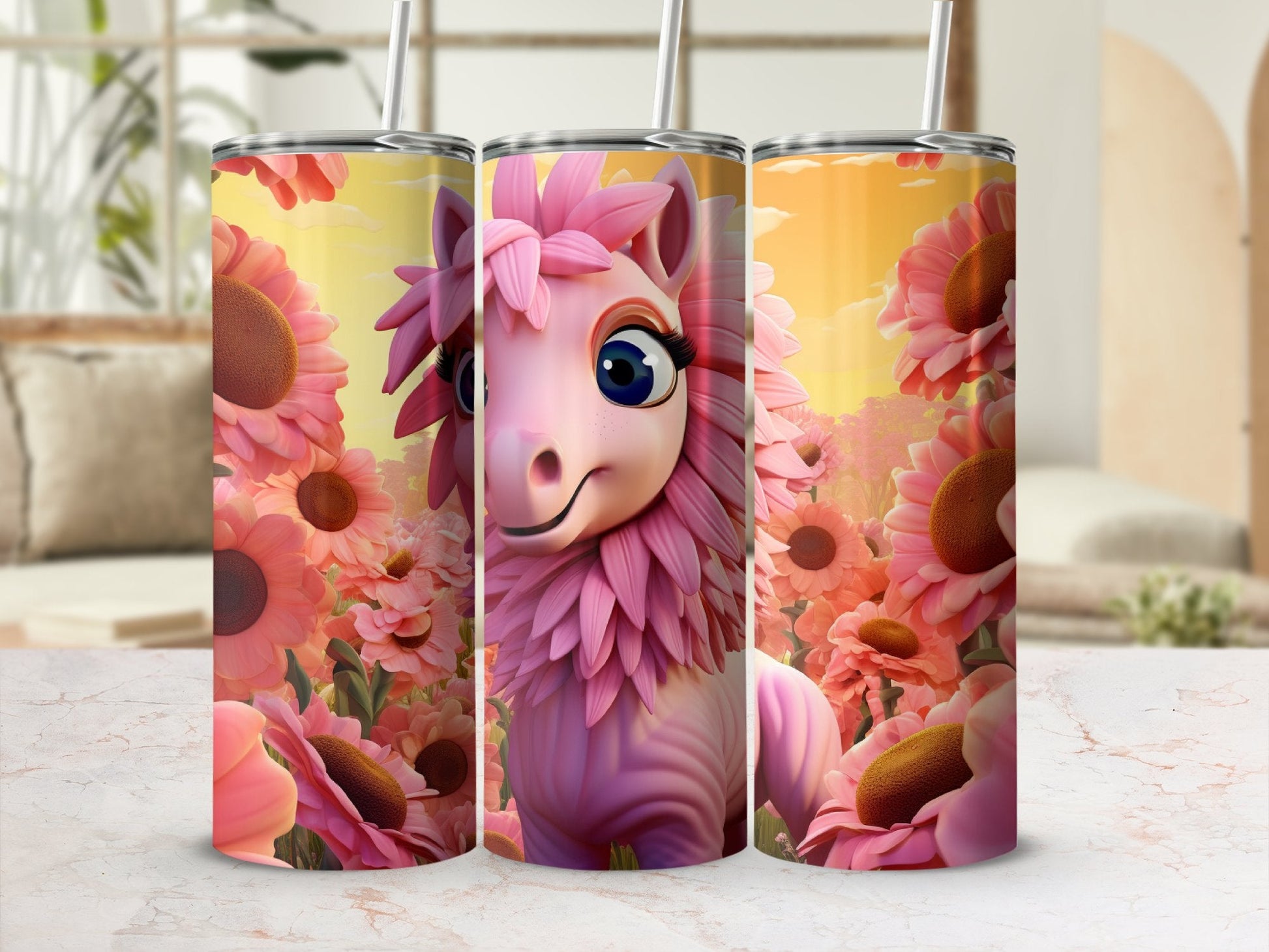 Cartoon Pink Pony 20oz skinny tumbler - Premium tumbler from MyDesigns - Just $29.95! Shop now at Lees Krazy Teez