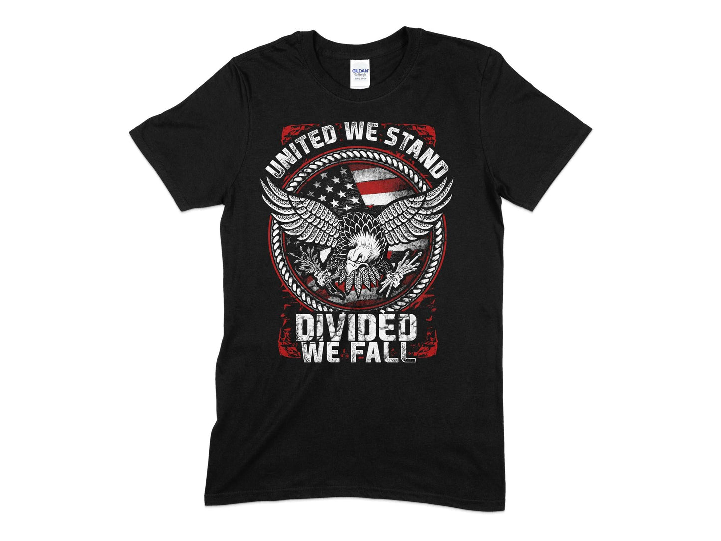Veteran United We Stand divided we fall t-shirt - Premium t-shirt from MyDesigns - Just $19.95! Shop now at Lees Krazy Teez