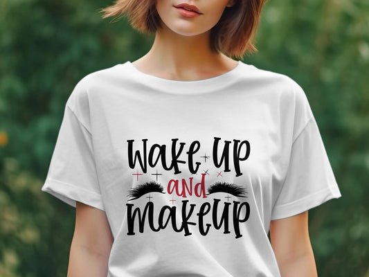 Wake up and makeup Women's tee - Premium  from MyDesigns - Just $19.95! Shop now at Lees Krazy Teez