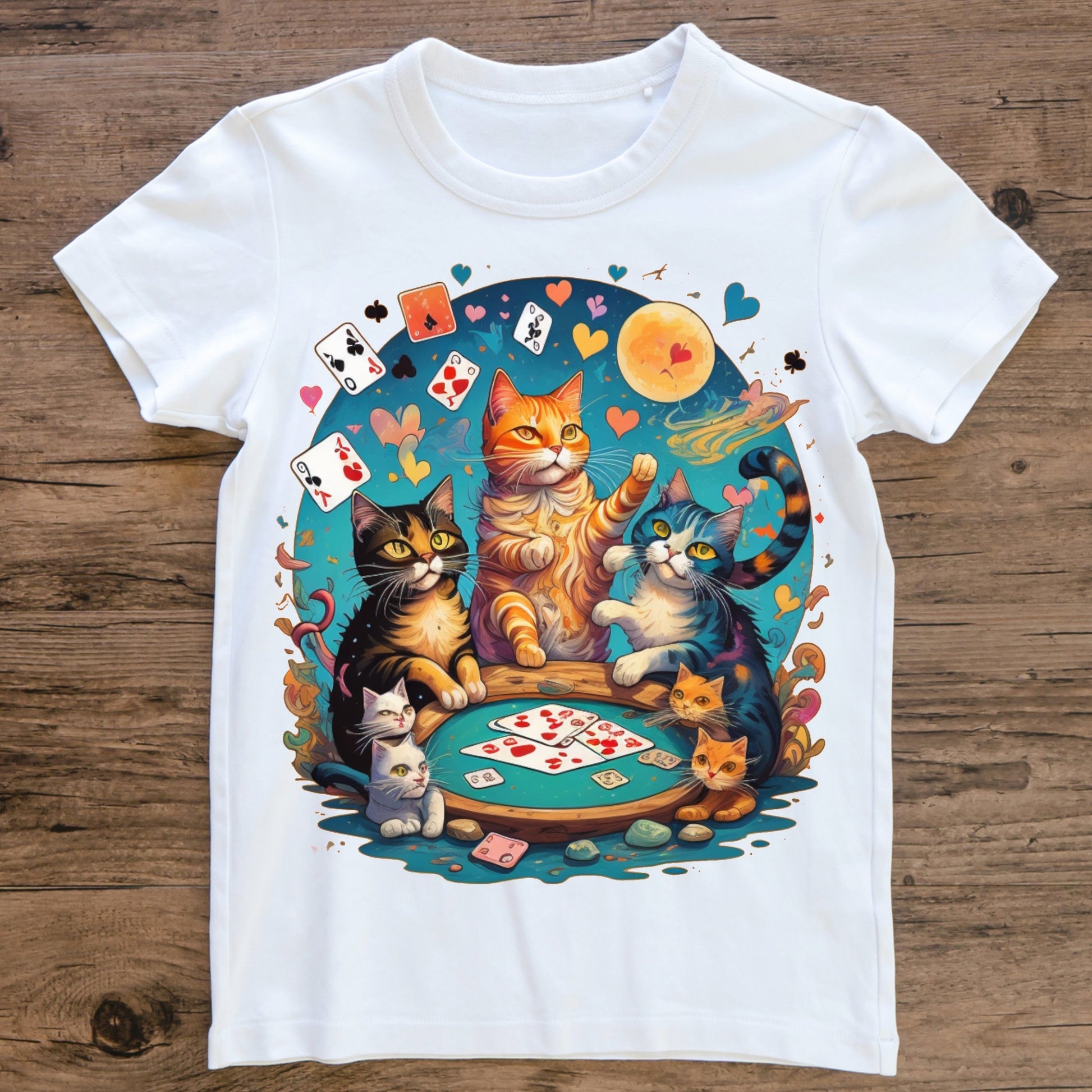 cats playing cards funny catnip hilarious unisex t-shirt - Premium t-shirt from Lees Krazy Teez - Just $24.95! Shop now at Lees Krazy Teez