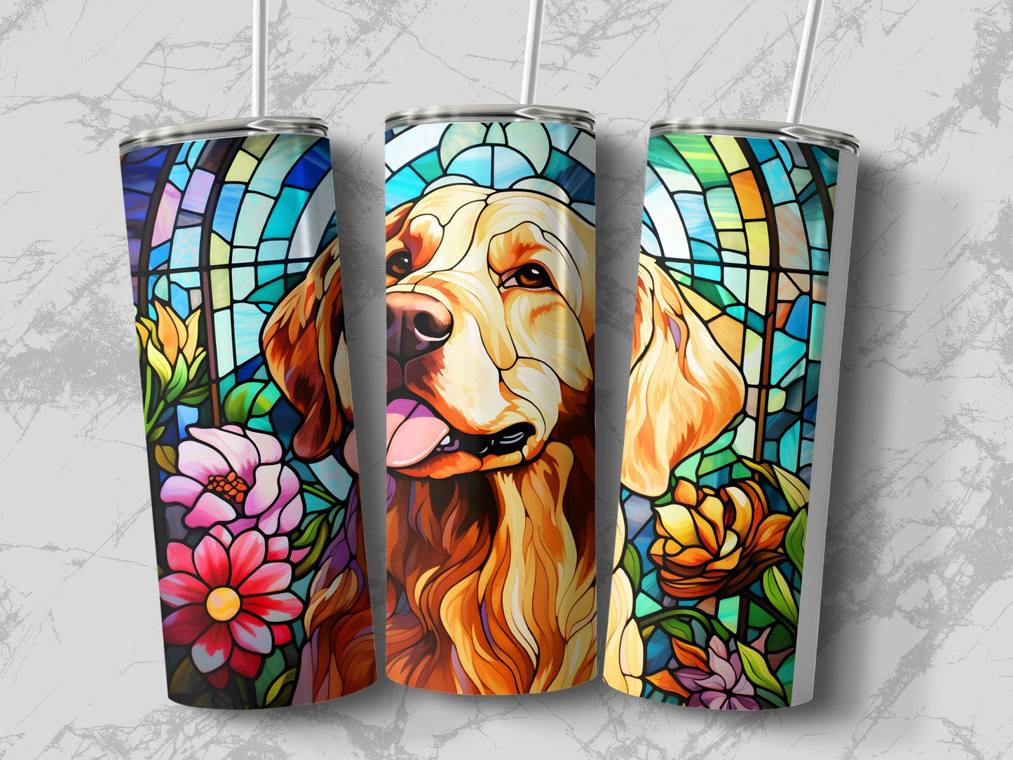 Stained Labrador retriever glass dog 20oz tumbler - Premium tumbler from MyDesigns - Just $29.95! Shop now at Lees Krazy Teez