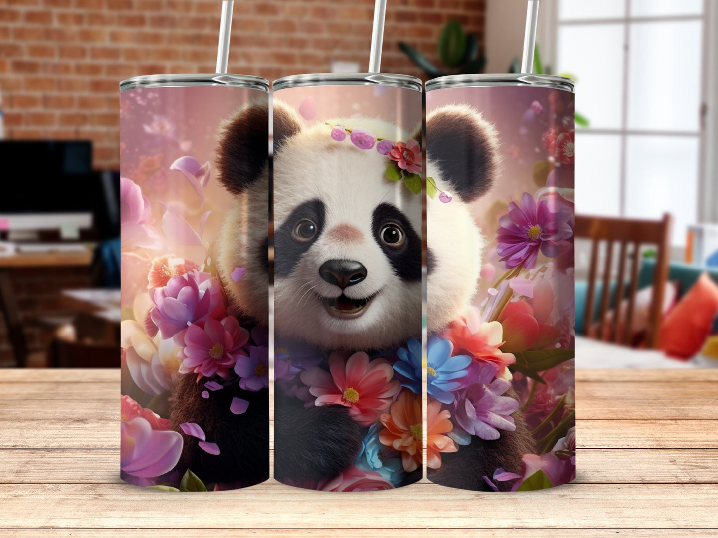 Baby Panda 20 Oz 20oz skinny tumbler - Premium tumbler from MyDesigns - Just $29.95! Shop now at Lees Krazy Teez