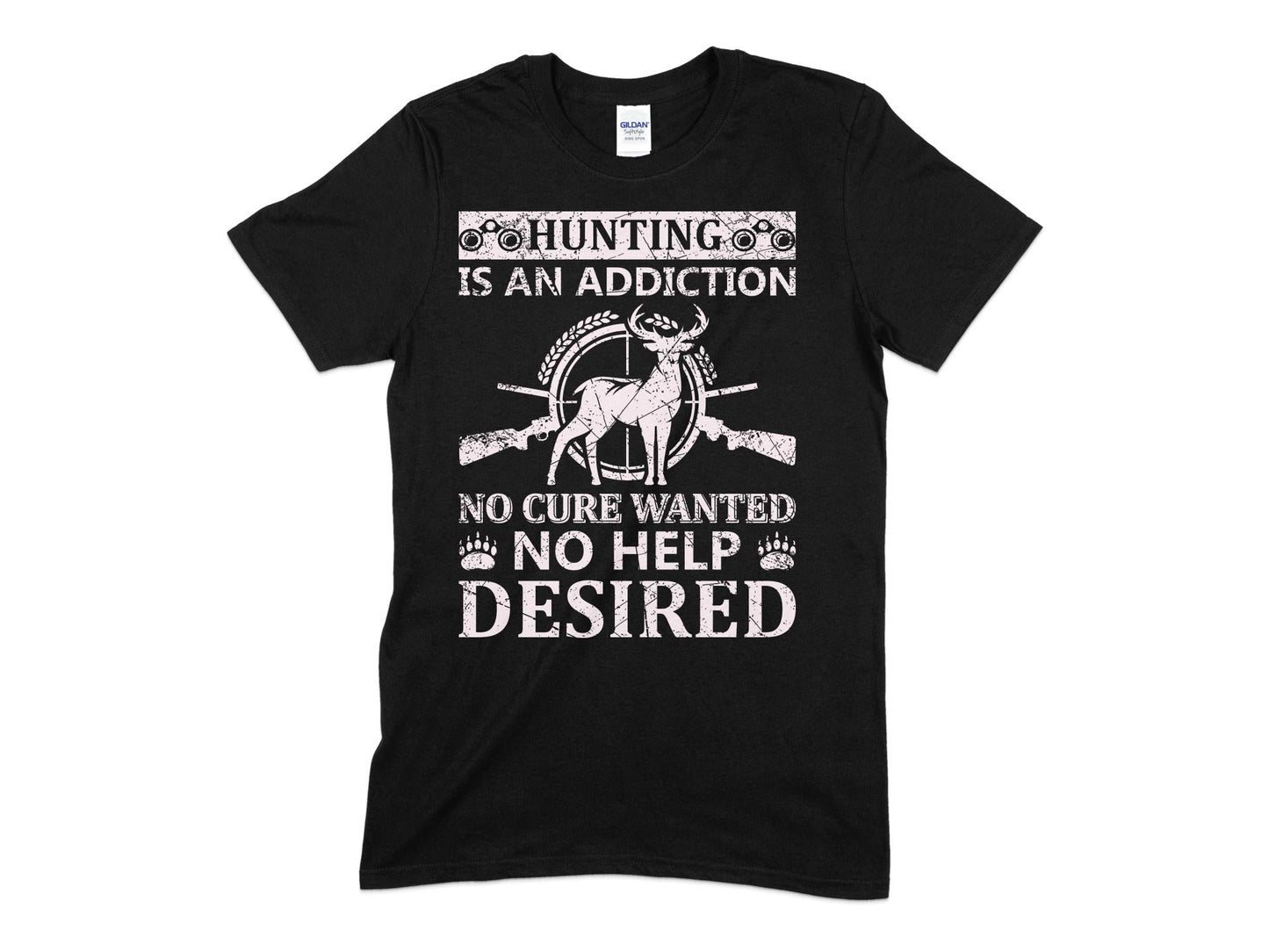 Hunting is an addiction no cure wanted no hlep desired t-shirt - Premium t-shirt from MyDesigns - Just $19.95! Shop now at Lees Krazy Teez
