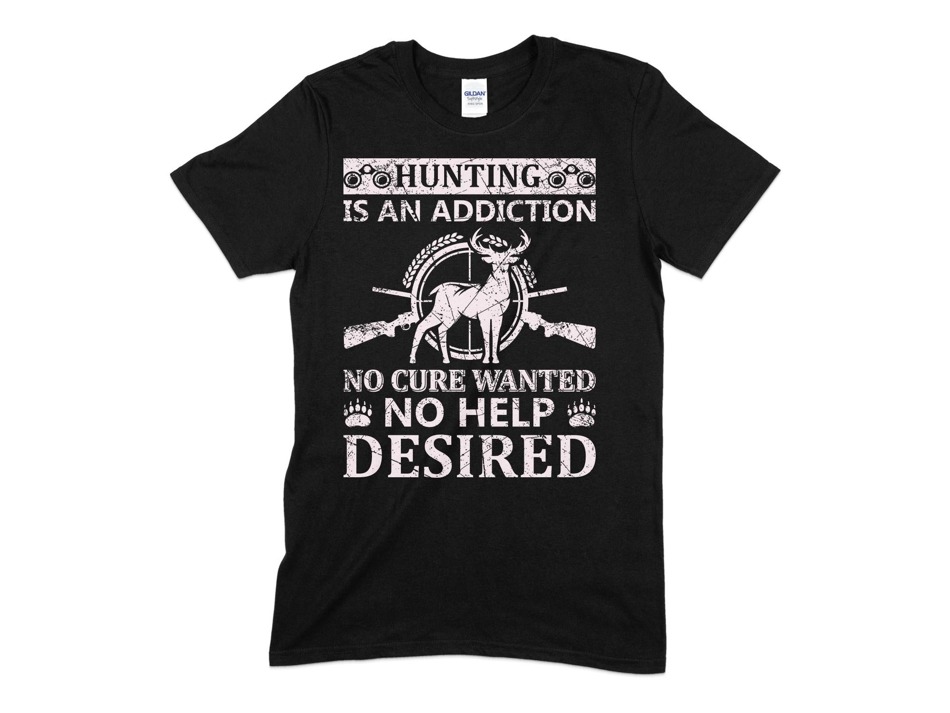 Hunting is an addiction no cure wanted no hlep desired t-shirt - Premium t-shirt from MyDesigns - Just $19.95! Shop now at Lees Krazy Teez