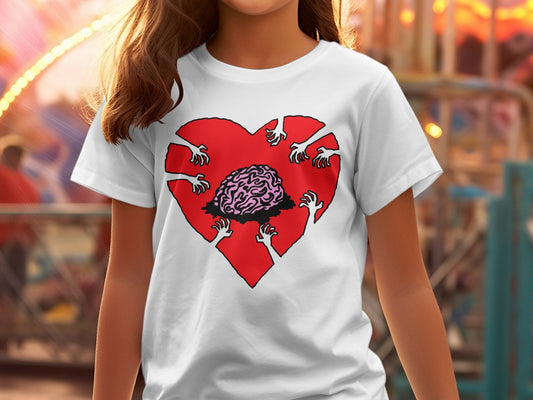 Zombie heart funny Women's Halloween t-shirt - Premium t-shirt from MyDesigns - Just $19.95! Shop now at Lees Krazy Teez
