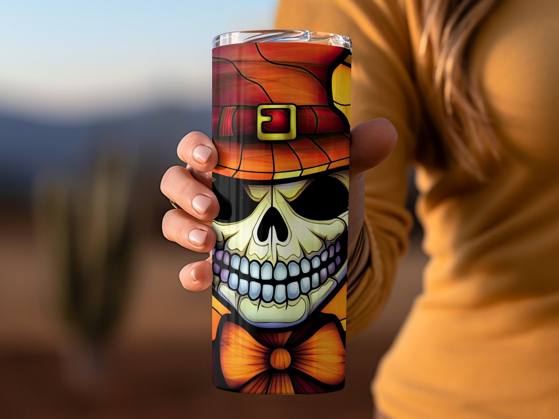 3d skull dressed to kill 20oz skinny horror tumbler - Premium tumbler from MyDesigns - Just $29.95! Shop now at Lees Krazy Teez