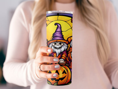 3d Gnomes with pumpkins 20oz skinny tumbler - Premium tumbler from MyDesigns - Just $29.95! Shop now at Lees Krazy Teez