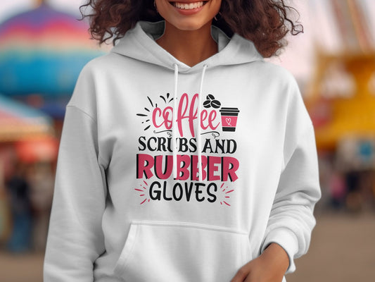 coffee scrubs and rubber gloves Women's funny hoodie - Premium hoodies from Lees Krazy Teez - Just $39.95! Shop now at Lees Krazy Teez