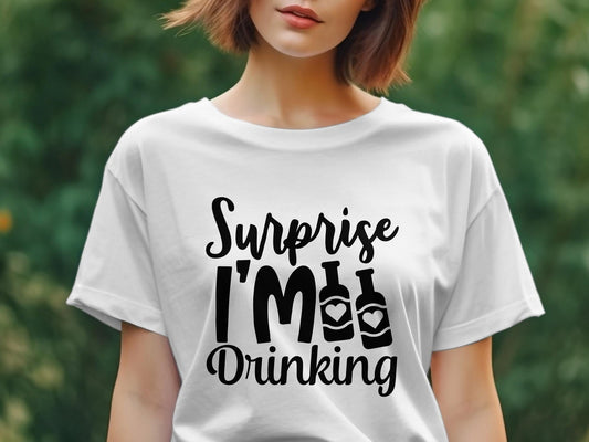 surprise i'm drinking Women's awesome tee - Premium t-shirt from MyDesigns - Just $19.95! Shop now at Lees Krazy Teez