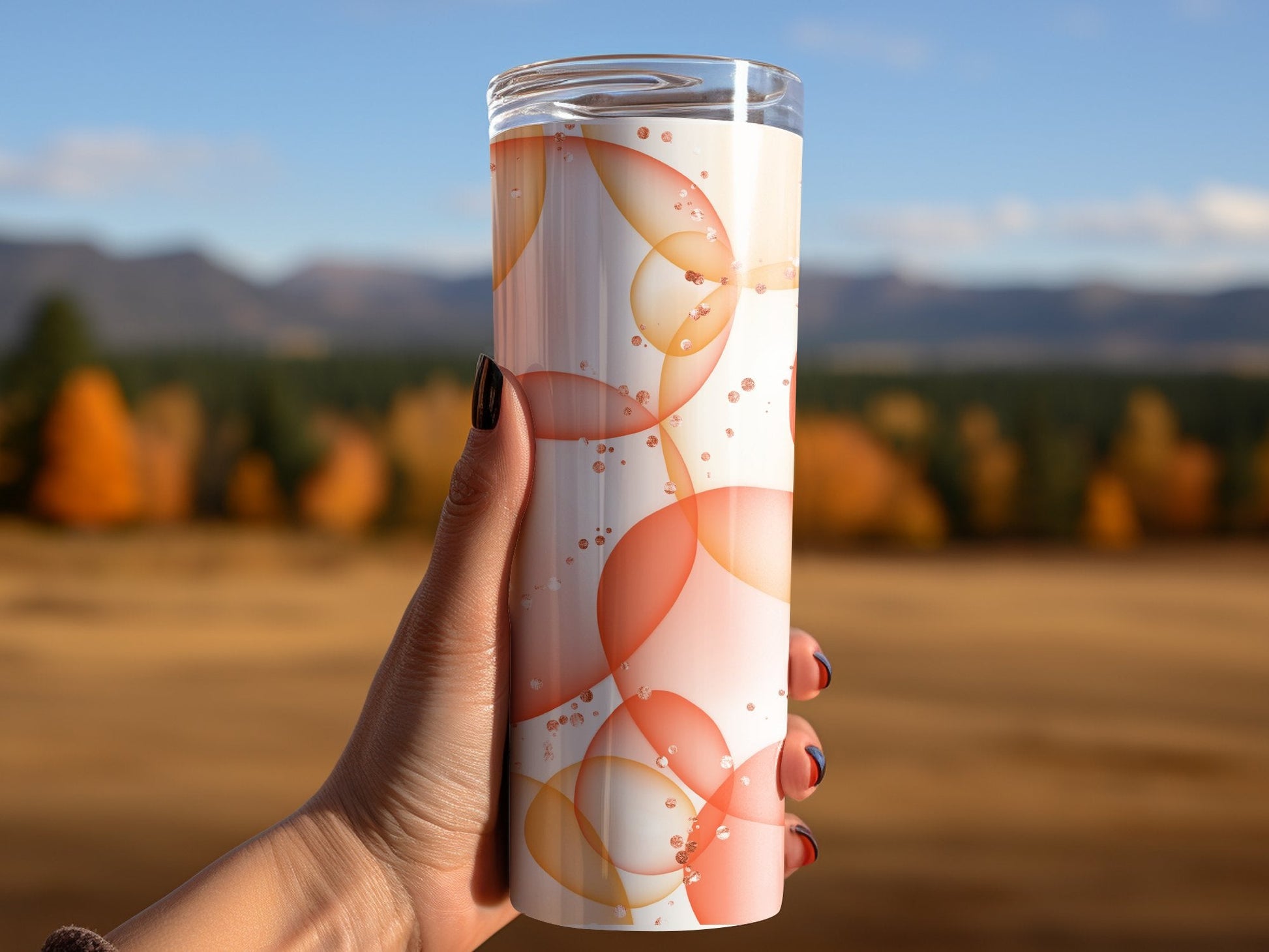 3d orange Summer Bubble orange Glitter 20oz skinny tumbler - Premium tumbler from MyDesigns - Just $29.95! Shop now at Lees Krazy Teez