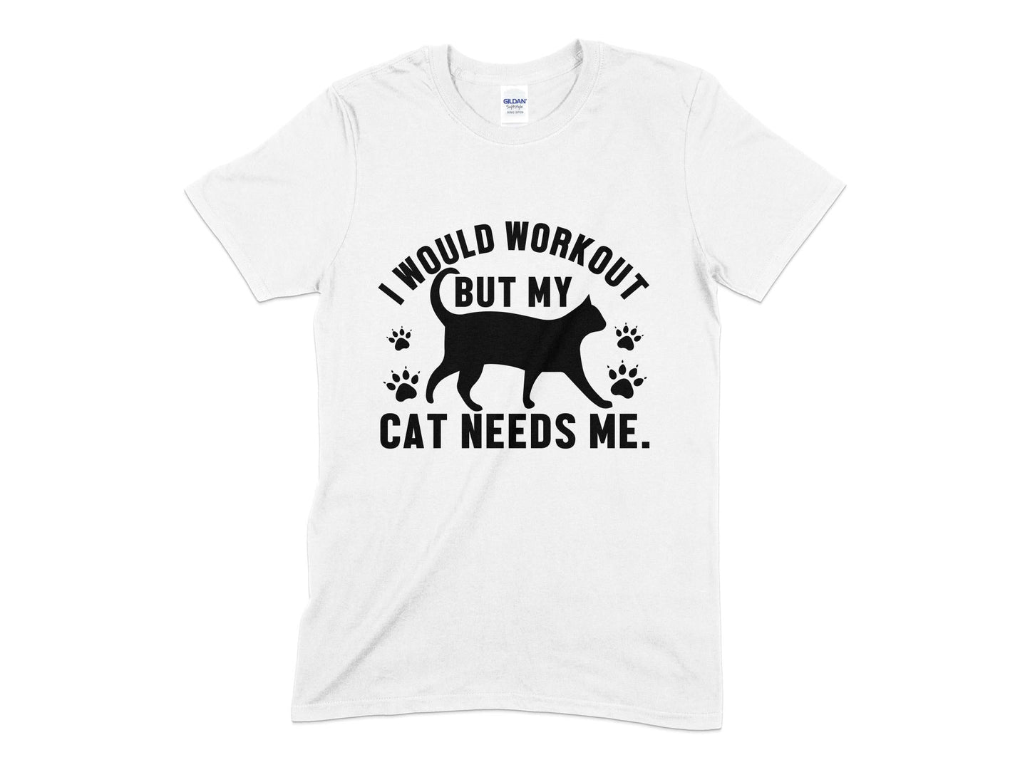 i would workout but my cat needs me t-shirt - Premium t-shirt from MyDesigns - Just $21.95! Shop now at Lees Krazy Teez