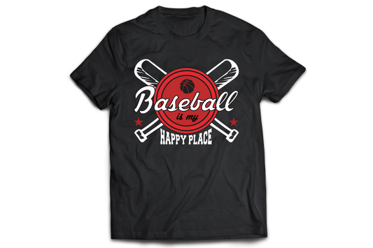 Baseball happy place tee shirt - Premium t-shirt from MyDesigns - Just $21.95! Shop now at Lees Krazy Teez