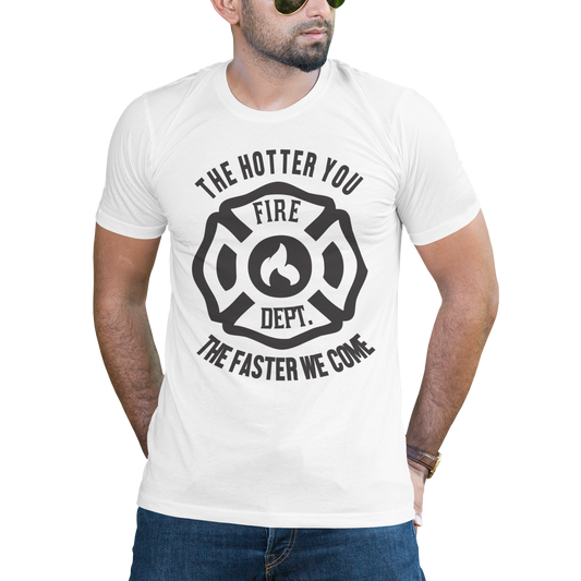 The hotter you fire dept the faster we come t-shirt - Premium t-shirt from MyDesigns - Just $19.95! Shop now at Lees Krazy Teez