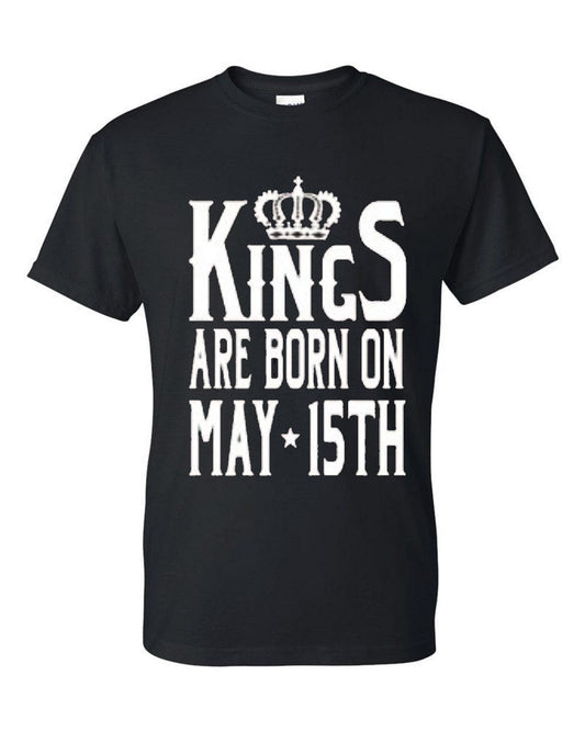 Kings are born on May 15th birthday 2024 t-shirt - Premium t-shirt from MyDesigns - Just $19.95! Shop now at Lees Krazy Teez