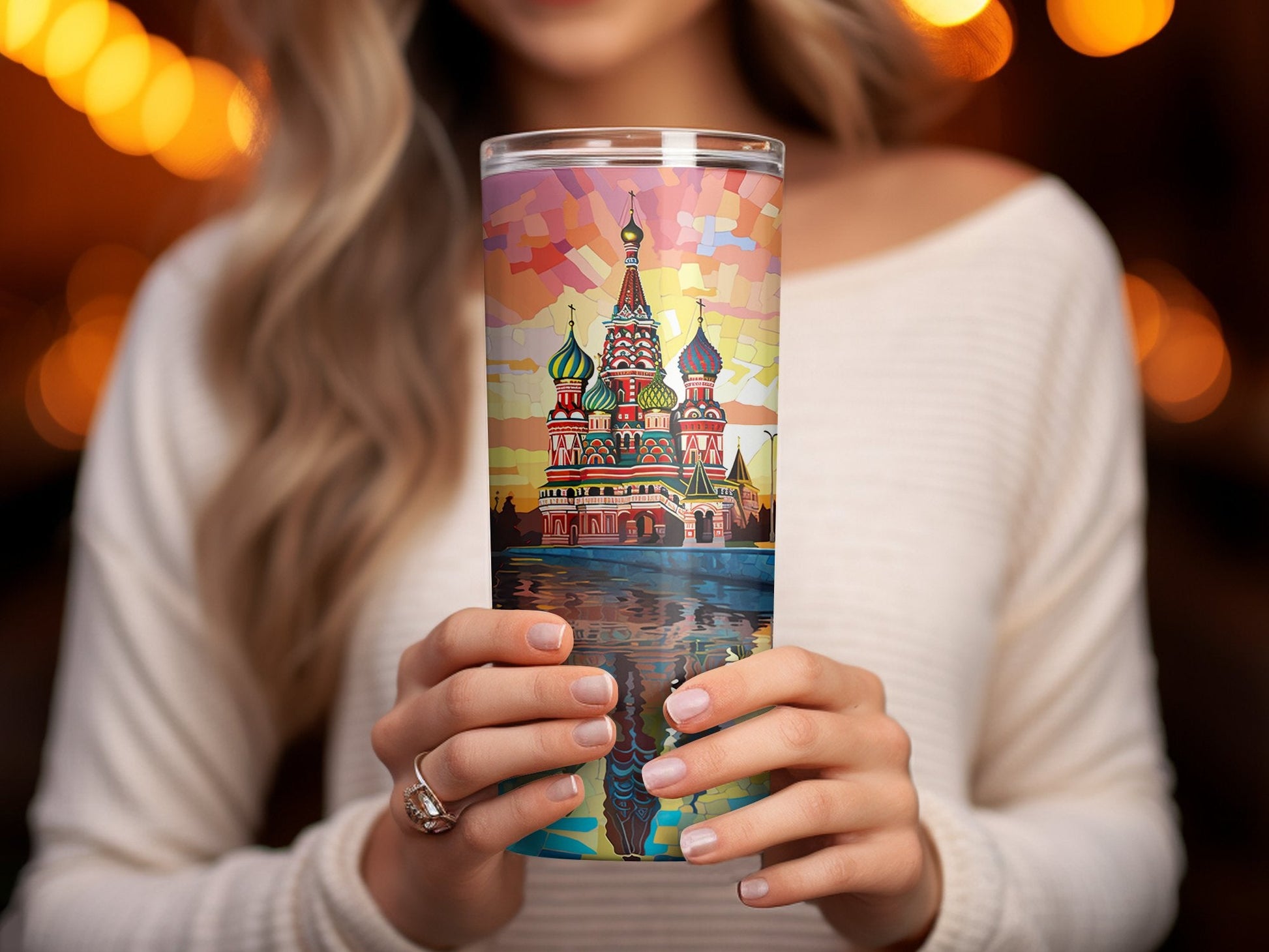 3d castle lakeside view 20oz skinny tumbler - Premium tumbler from MyDesigns - Just $29.95! Shop now at Lees Krazy Teez