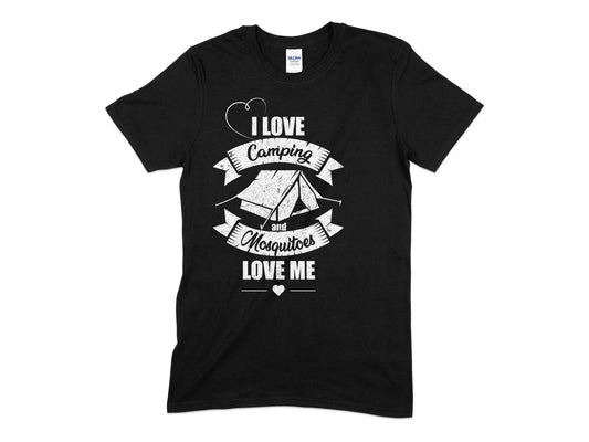 I love camping and mosquitoes love me unisex t-shirt - Premium t-shirt from MyDesigns - Just $19.95! Shop now at Lees Krazy Teez