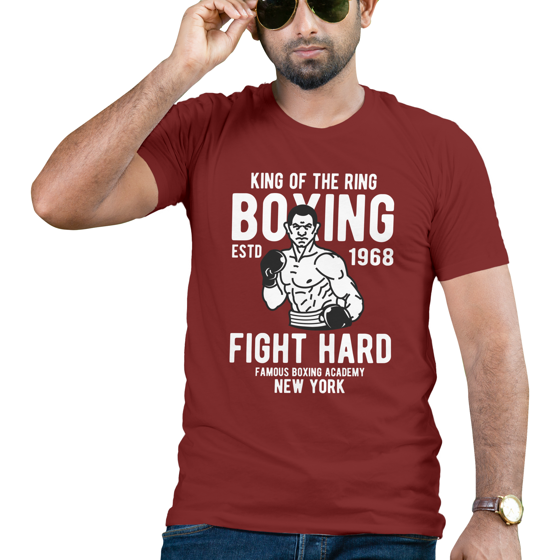 King of The Ring fight hard boxing t-shirt - Premium t-shirt from MyDesigns - Just $19.95! Shop now at Lees Krazy Teez