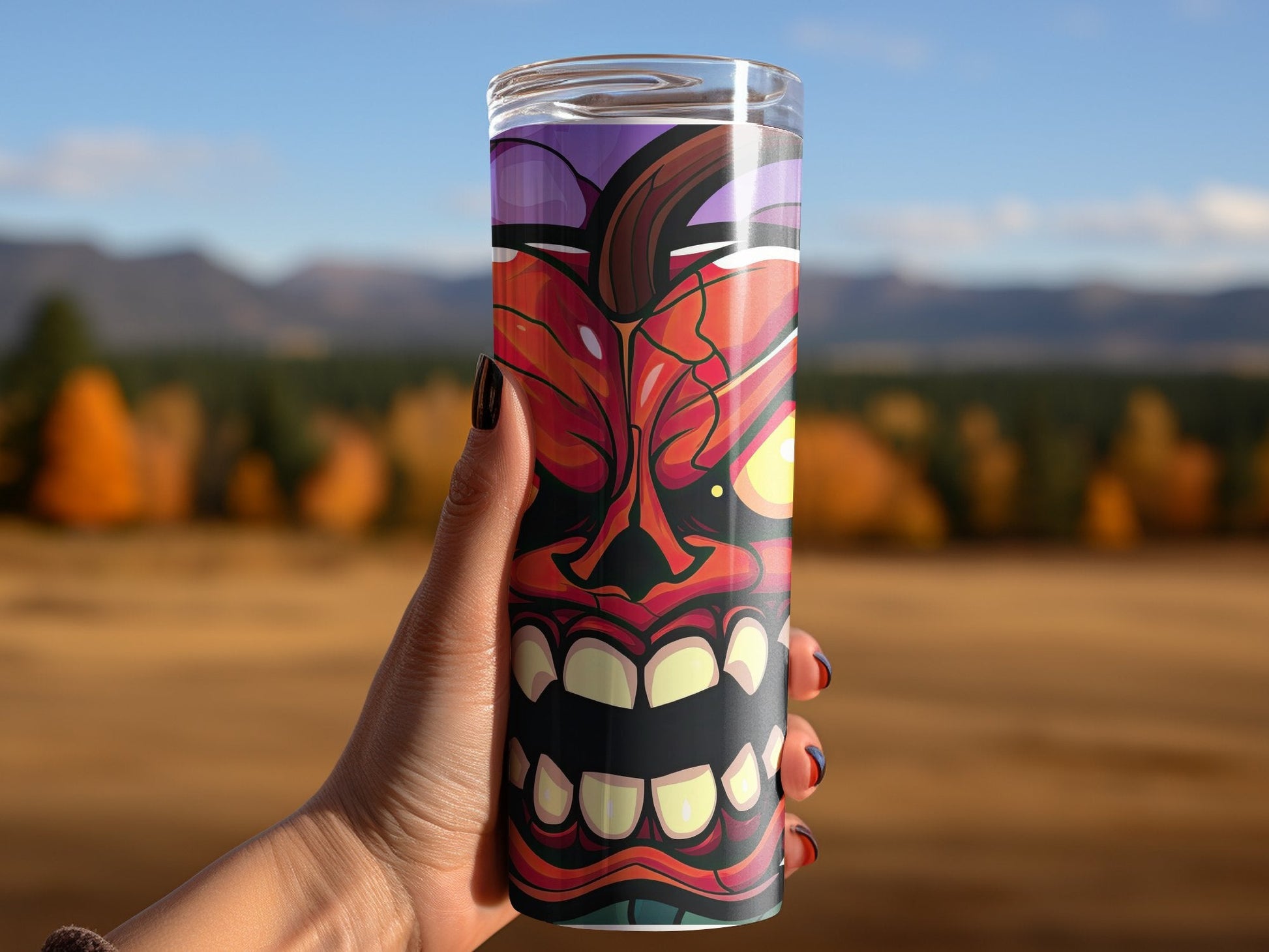 3d red evil monster horror skinny tumbler wrap - Premium tumbler from MyDesigns - Just $29.95! Shop now at Lees Krazy Teez