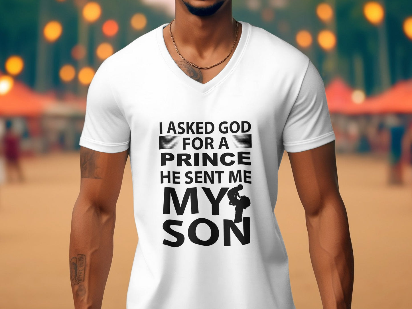 I asked God for a prince Men's awesome t-shirt - Premium t-shirt from MyDesigns - Just $19.95! Shop now at Lees Krazy Teez